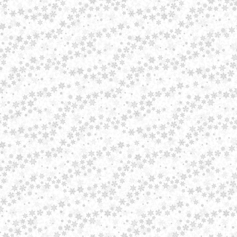 Winter Frost - Blowing Snowflakes White Silver