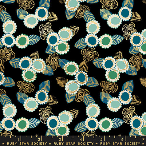 Ruby Star Society - Purl - Embroidered Floral Black