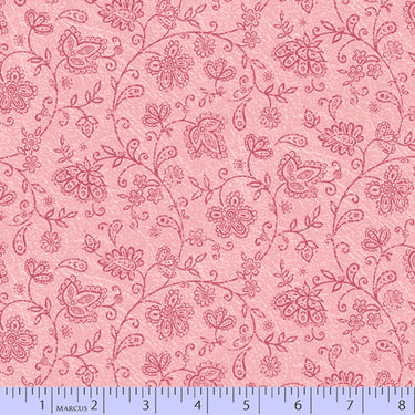 Soulful Shades - Floral Vine on Pink - 1 Cut FQ
