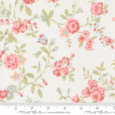 Abide - Main Floral Linen White