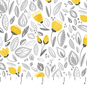 Sew Sweet - Yellow Flowers on White