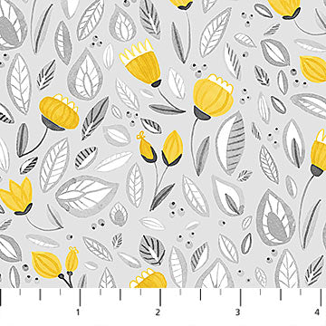 Sew Sweet - Yellow Flowers on Grey