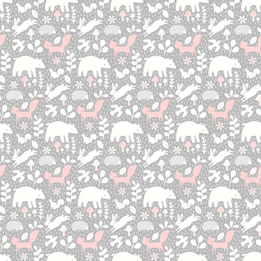 Hello Little One - Animals On Grey And Pink