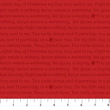 12 Days Of Christmas - Red Text