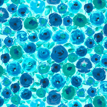 Sweet Caroline - Packed Floral Turquoise