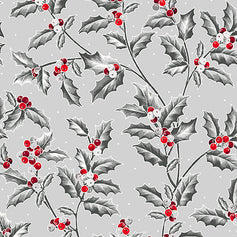 Pretty Poinsettias - Holly Vine Grey