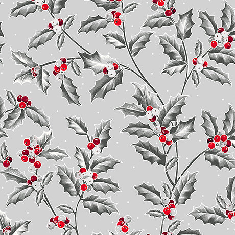 Pretty Poinsettias - Holly Vine Grey