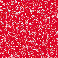 Pretty Poinsettias - Scroll Red