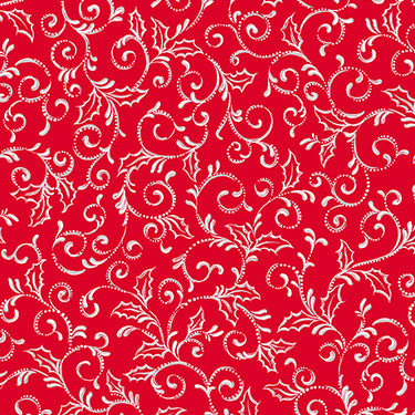 Pretty Poinsettias - Scroll Red
