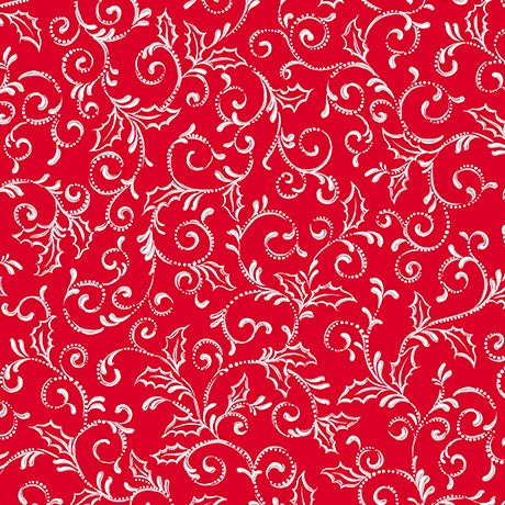 Pretty Poinsettias - Scroll Red