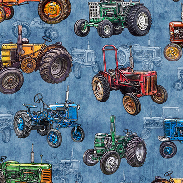 Sunrise Farm - Tractor Toss Chambray - 29" Bolt End