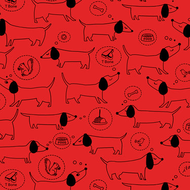 Hot Diggity Dog - Sketched Dogs Red