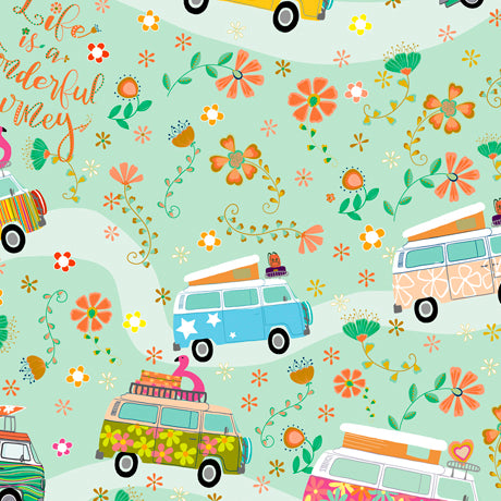 Road Trip - Flower Power Vans Mint