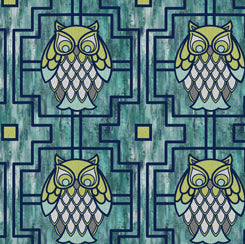 Nocturne - Owls Trellis Aqua