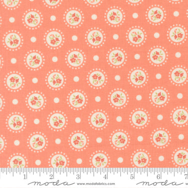 Sunbonnet - Flower Dots Coral