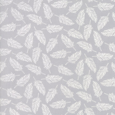 Muslin Mates - White Feather on Grey