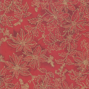 Poinsettias And Pine - Poinsettia Outlines Crimson