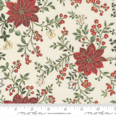 Merry Manor Metallic - Poinsettia Waltz Cream