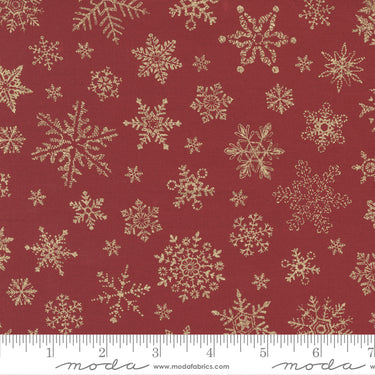 Merry Manor Metallic - Snowflake Crimson