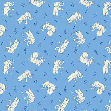 Nana Mae VI - Musical Elephants Blue