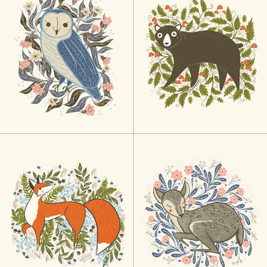 Woodland Wonder - Floral Animal Panel