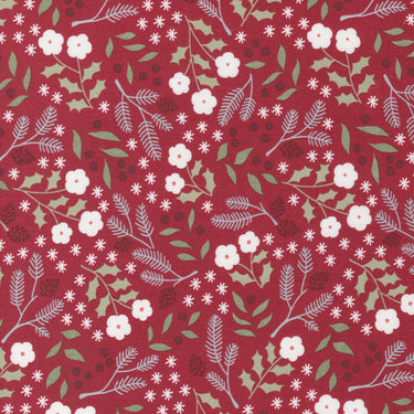 Christmas Eve - Winter Botanical Cranberry - 1 Cut FQ