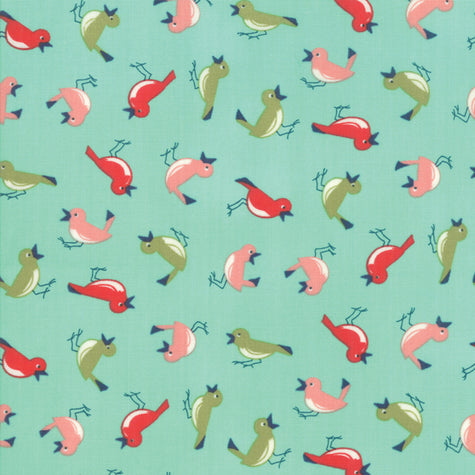 Early Bird - Vintage Birds Aqua