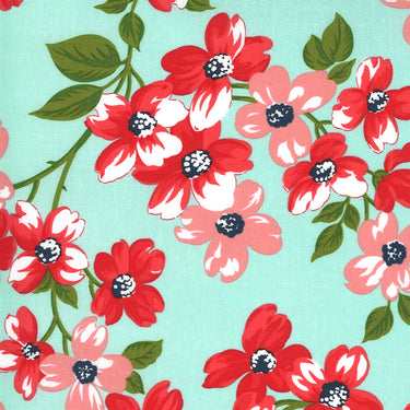 Sunday Stroll - Full Bloom Aqua - 19" Bolt End