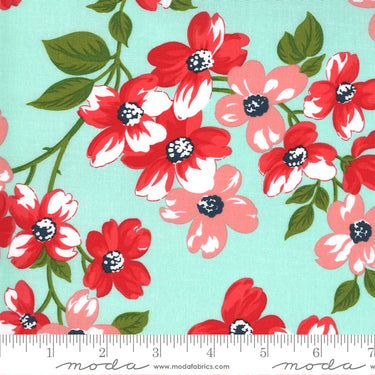 Sunday Stroll - Full Bloom Aqua - 19" Bolt End