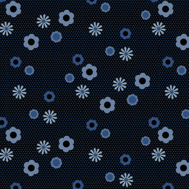 Birdie by Libs Elliott - Pin Dot Posy Indigo