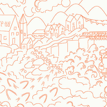 Sun Prints Luminance - Village Carrot - 1 Cut FQ