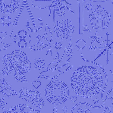 Sun Prints 2022 - 10th Anniversary Collection - Embroidery in Blueberry