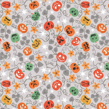 Castle Spooky - Spooky Pumpkins on Light Grey