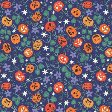 Castle Spooky - Spooky Pumpkins on Blue