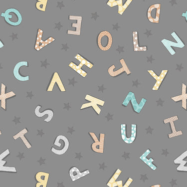 Bella Bunny And Bear - Alphabet On Dark Grey