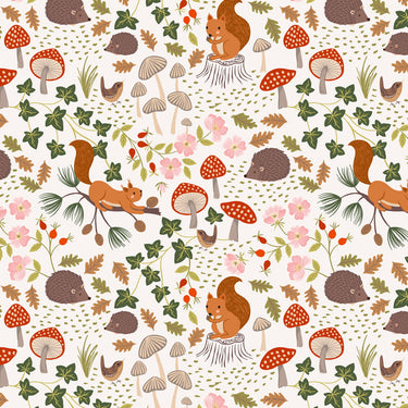 Evergreen - Squirrels And Hedgehogs On Cream