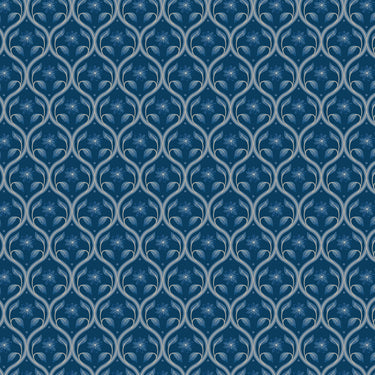 Brensham - Floral Trellis On Dark Blue