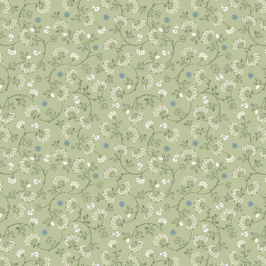 Grandma's Quilt - Flower Chains On Green