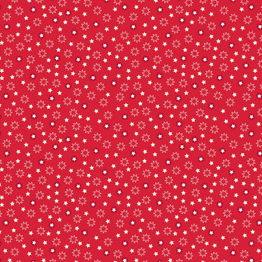 Christmas Trees - Christmas Stars On Red - 1 Cut FQ