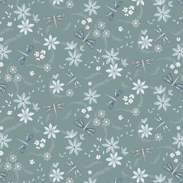 The Water Garden by Cassandra Connolly - Dragonfly Gala Dusky Teal