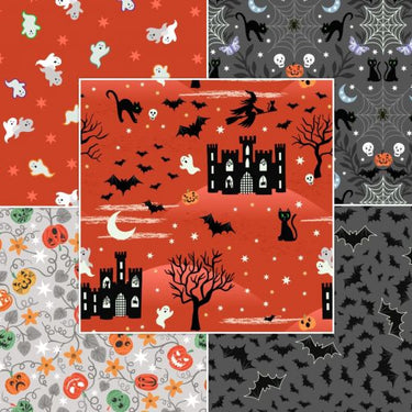 Castle Spooky - *Fat Quarter Bundle - Orange/Grey*