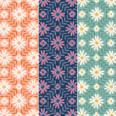 Ruby Star Society - Endpaper by Jen Hewett - Floral Endpaper Fat Quarter Bundle - 3 FQs