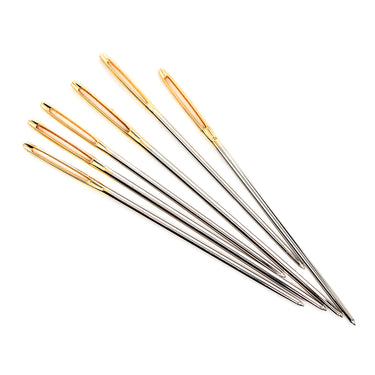 Hobby Gift - Woodblock Floral Gold Eye Tapestry Needles