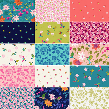 Hibiscus Hummingbird - *Complete Fat Quarter Bundle - 15 FQs with 1 Free*