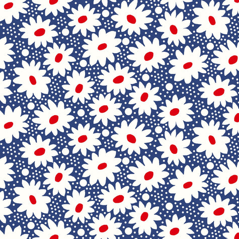 Hi Di Ho - Daisies Navy - 1 Cut FQ