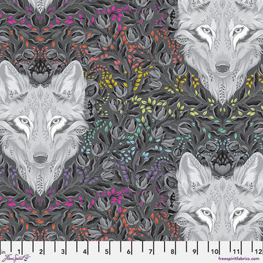 Graywork by Tula Pink - Wolf Of Pink Street Carbon