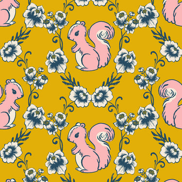 Ruby Star Society - Reading Nook - Fancy Squirrel Goldenrod