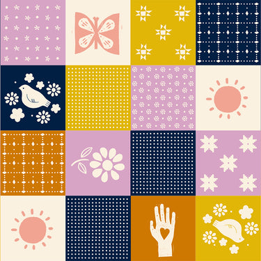 Ruby Star Society - Sugar Maple - Songbird Patchwork Navy