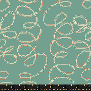 Ruby Star Society - Unruly Nature - Tendrills Soft Aqua - 1 Cut FQ
