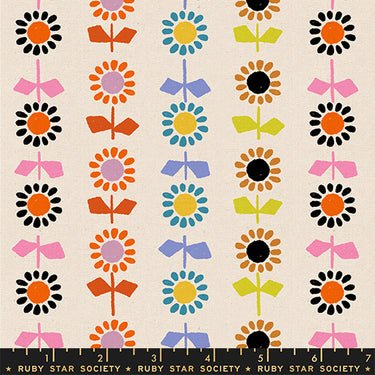 Ruby Star Society - Catnap - Canvas Daisy Stripe Natural